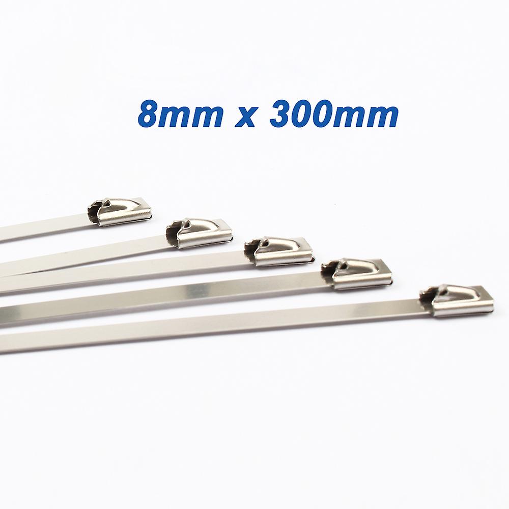 10pcs 8mm Width Self-locking Steel Wire Metal Ties Self-Locking Cable Tie Zip Ties