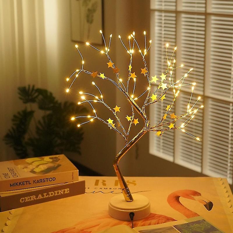 LED Tree Light, 72 LED Star Night Light, DIY Adjustable Branches Copper Wire Design Tree for Wedding