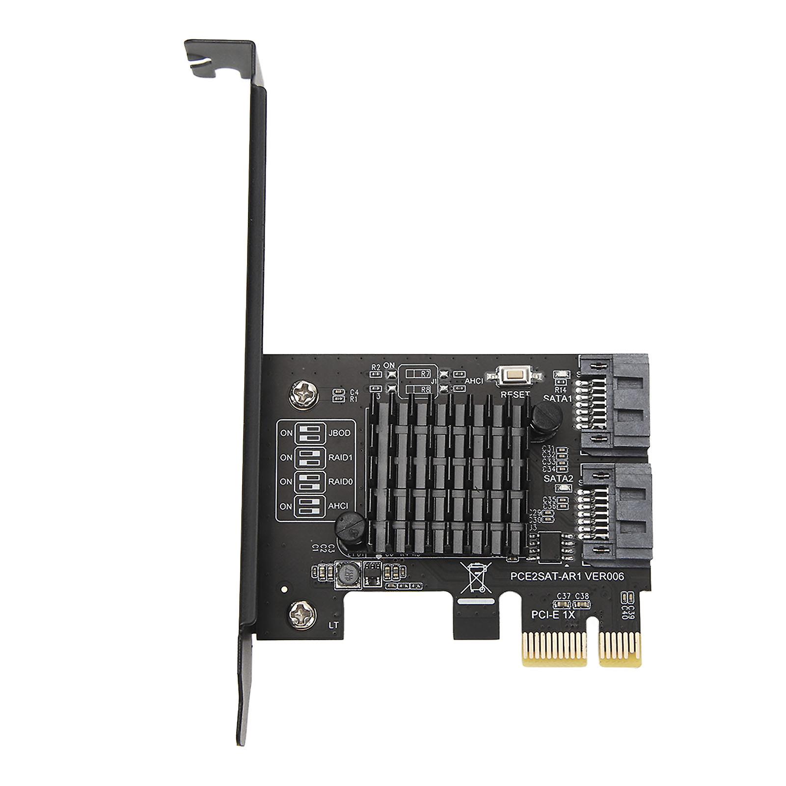 PCIE to SATA3.0 Expansion Card 2 Ports 6Gbps High Speed Multi Function Support PCIE SATAIII RAID Controller Card for WIN7 8 10 11 