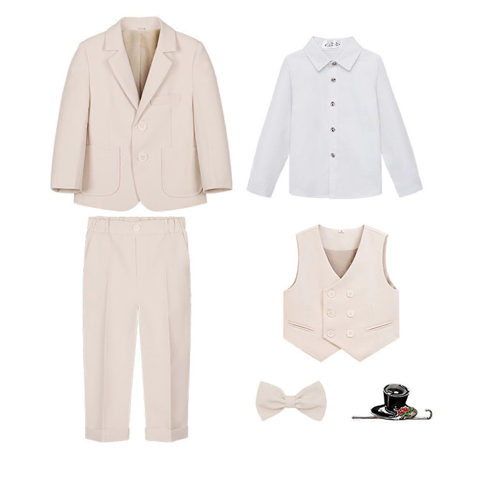 Solid-Color Boys' Suit Set for Activities Soft All-match Comfy Clothing Kit for Piano Competition