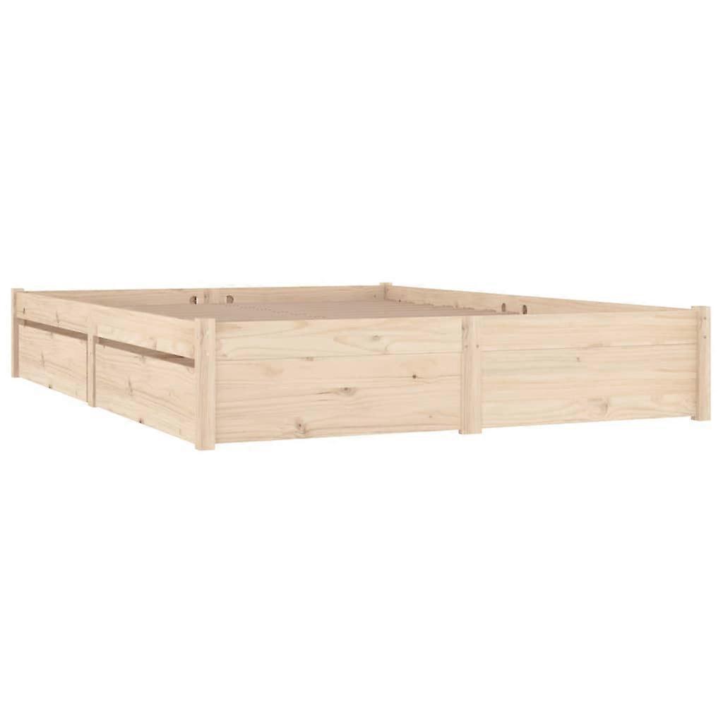 Bed Frame With Drawers 137X187 Cm Double Size Double Bed Frames