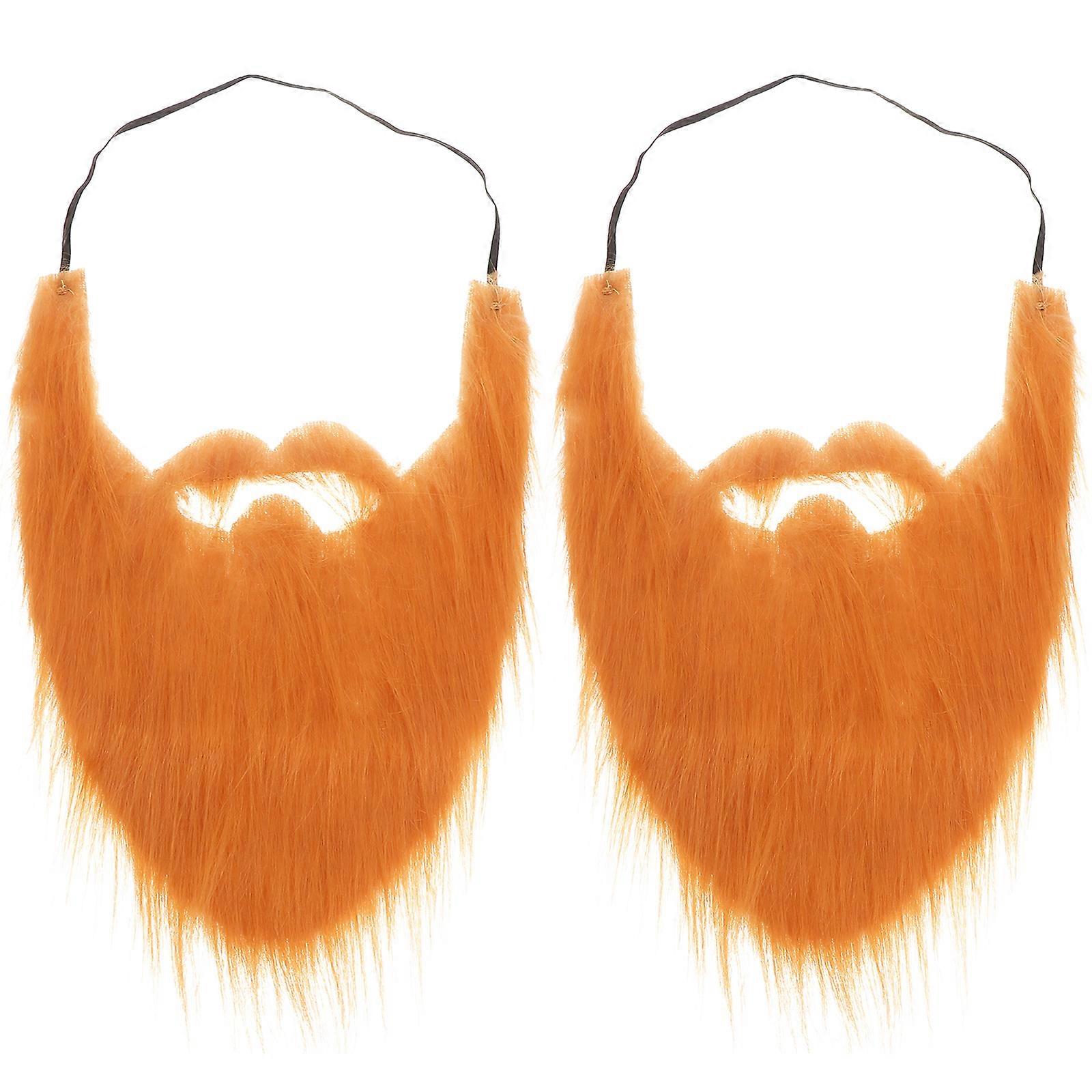 2 Pcs Fausse Moustache Barbes Artificielle Poils Du Visage Costume Accessoire Cosplay Prop