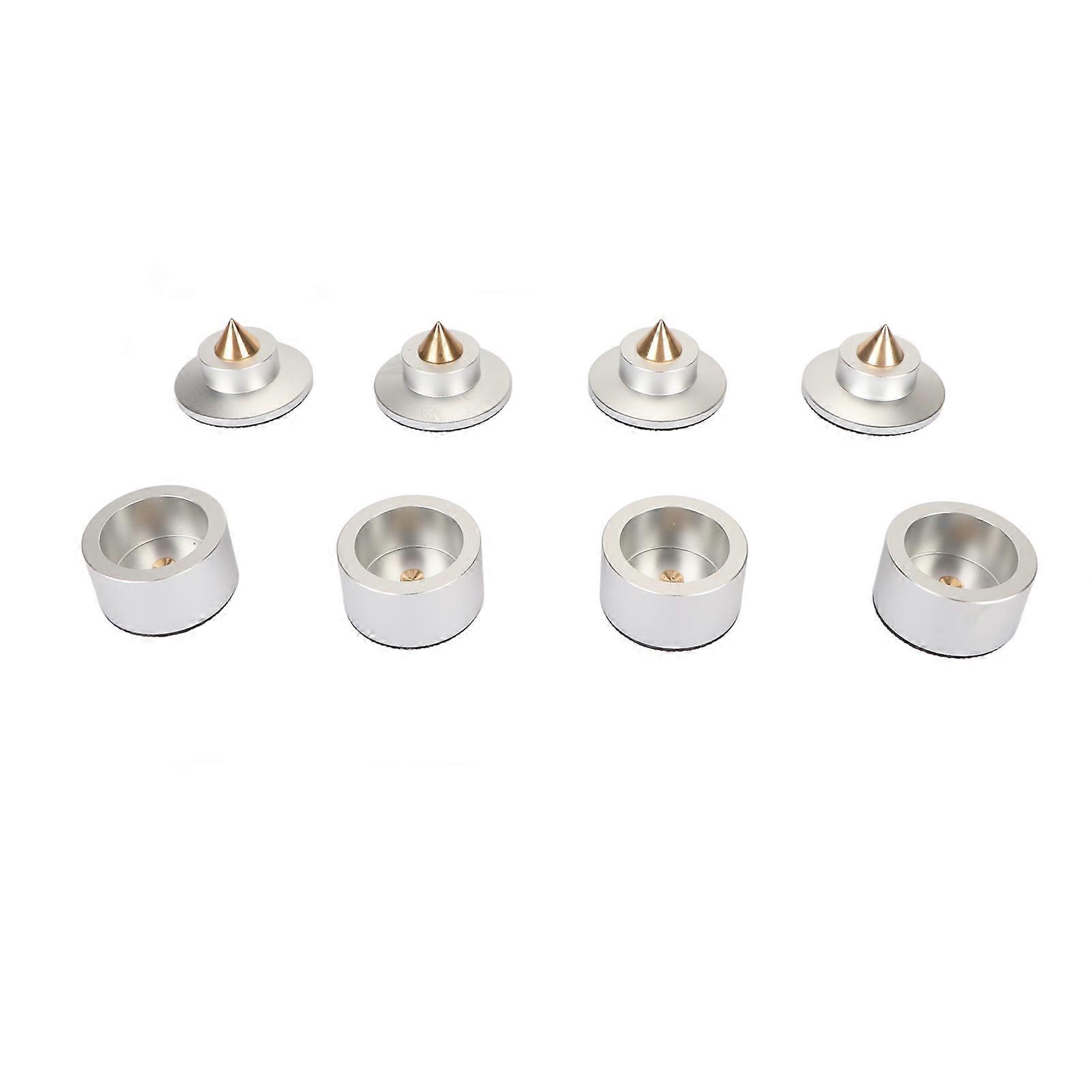 4pcs Speaker Isolation Feet Professional Shock Absorption HiFi Speaker Isolation Spikes for Turntable Amplifier CD Player HIFI Speaker Silver