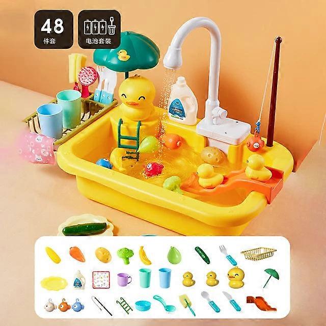 48 قطعة محاكاة أطفال غسالة صحون كهربائية تظاهر باللعب مطبخ صغير الغذاء تعليمي الصيف تأثيري الفتيات اللعب