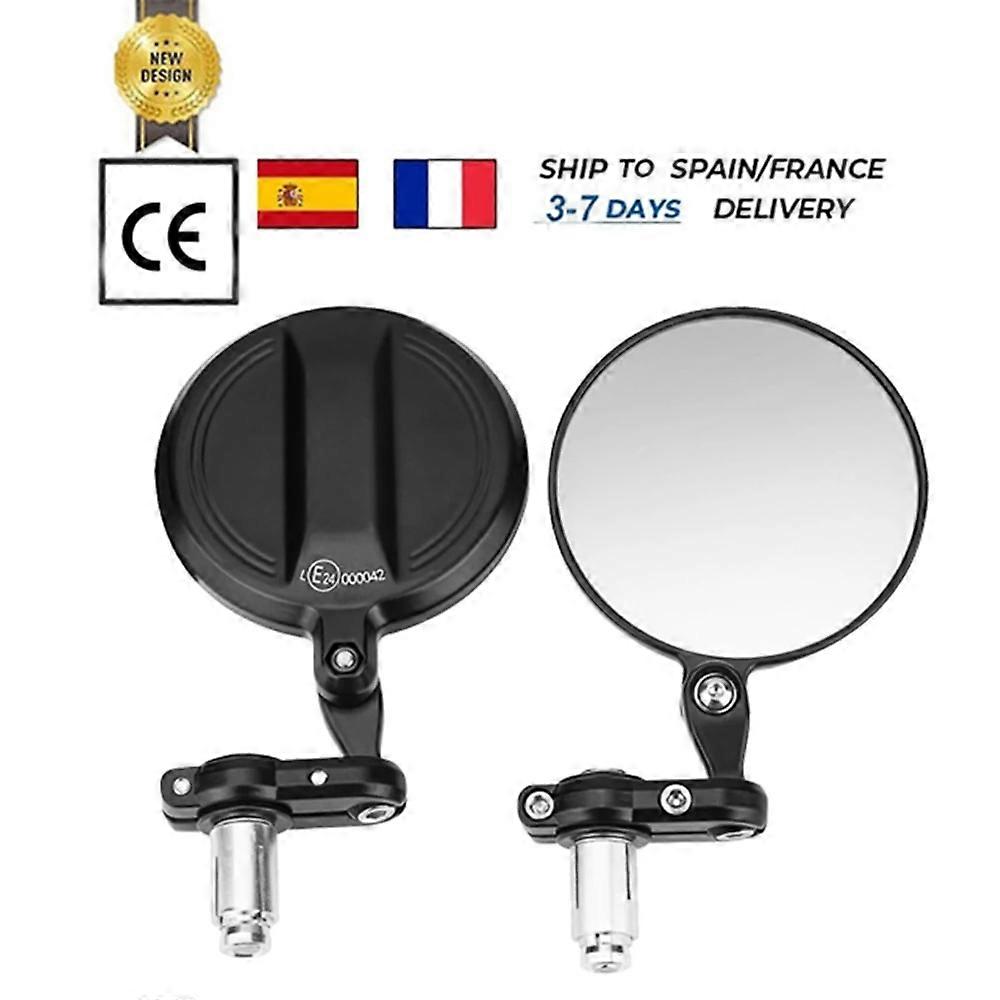 Motorcycle Mirror E-mark Handlebar End Mirrors For Mt07 Mt09 R1 R3 For Cafe Racer Cb125r Cbf125 Z900 Z750 Scooter Bicycle Mirror