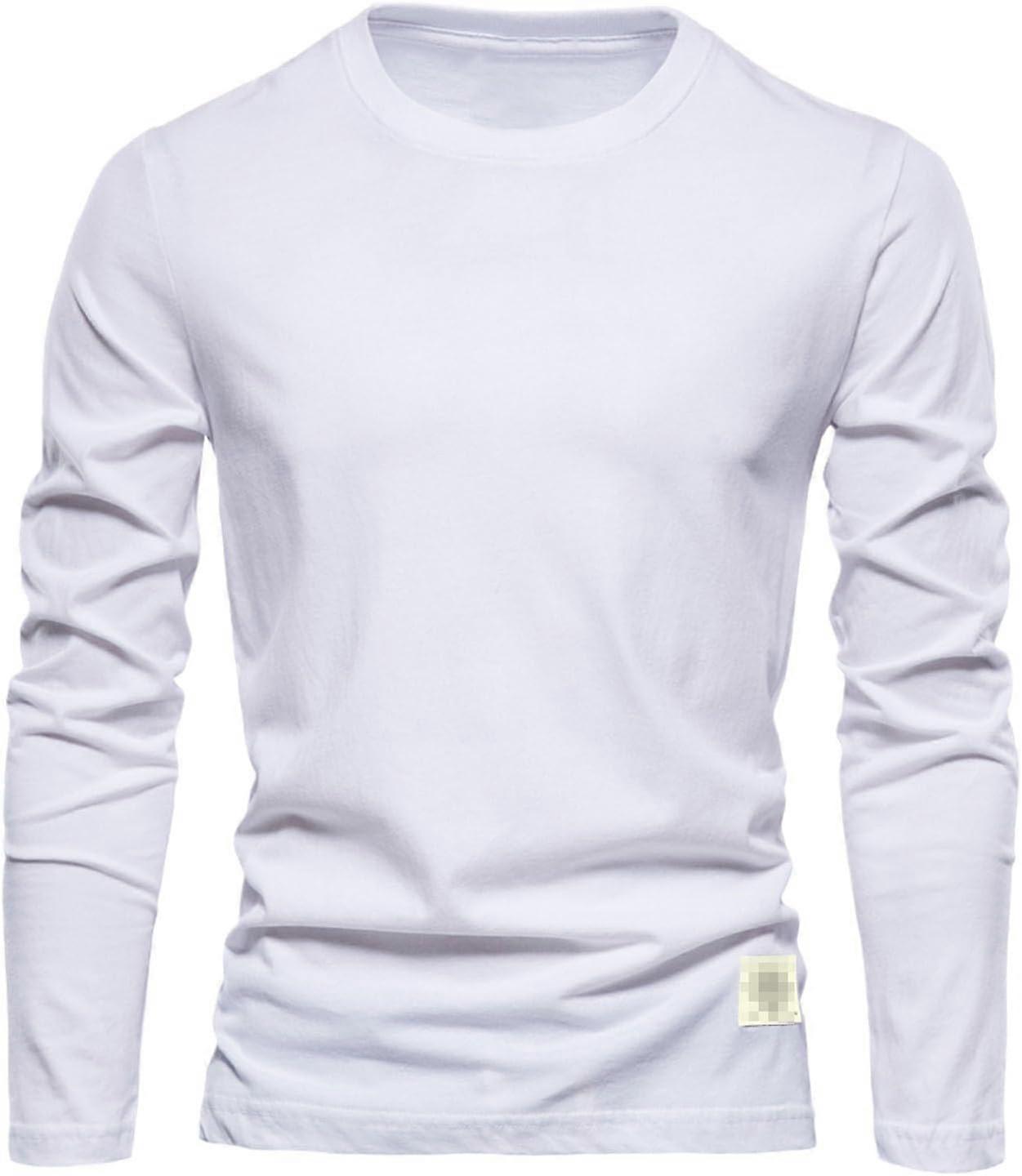 Men's Casual Long-sleeved T-shirt Cotton Top