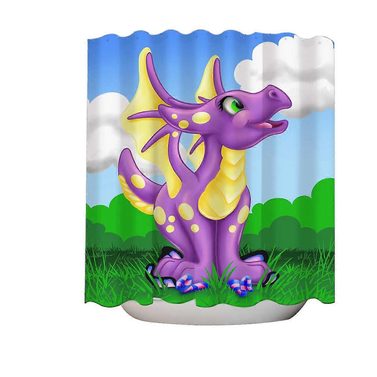 Yellow Purple Sweet Dragon Shower Curtain