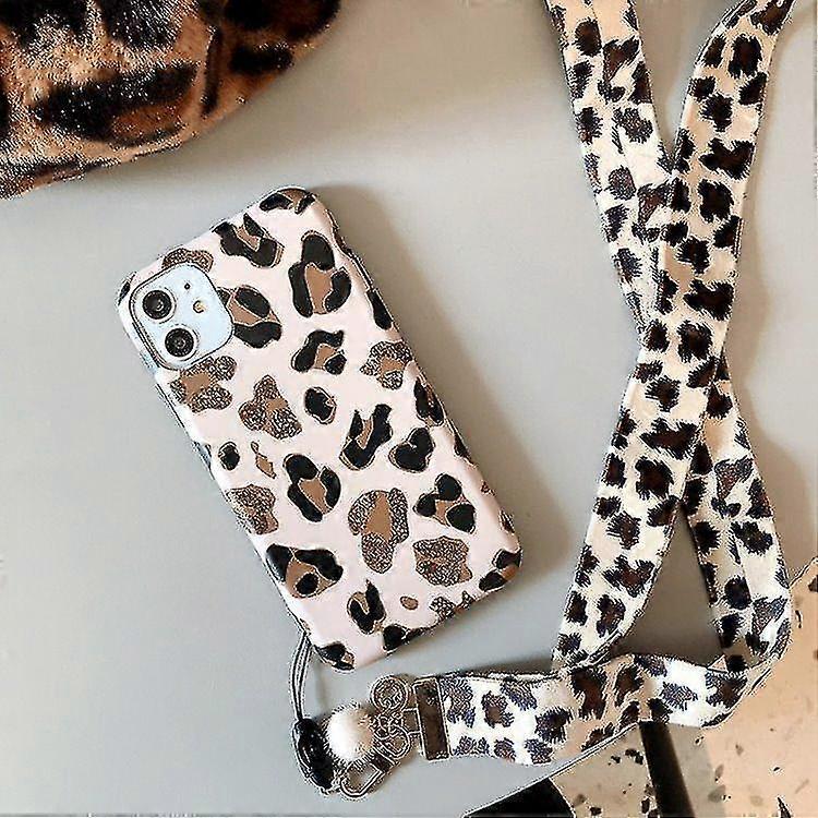 leopard print silicone soft shell(b lanyard)