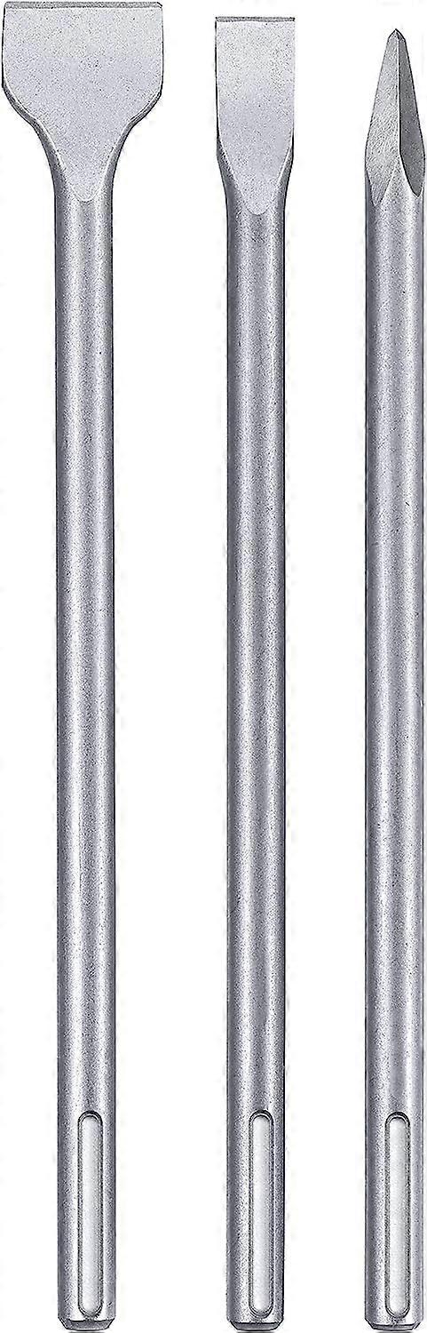 Set of 3 chisels for SDS-max chuck drills (3 pieces, for all SDS-max chuck drills, with 2 flat chisels and 1 punch)