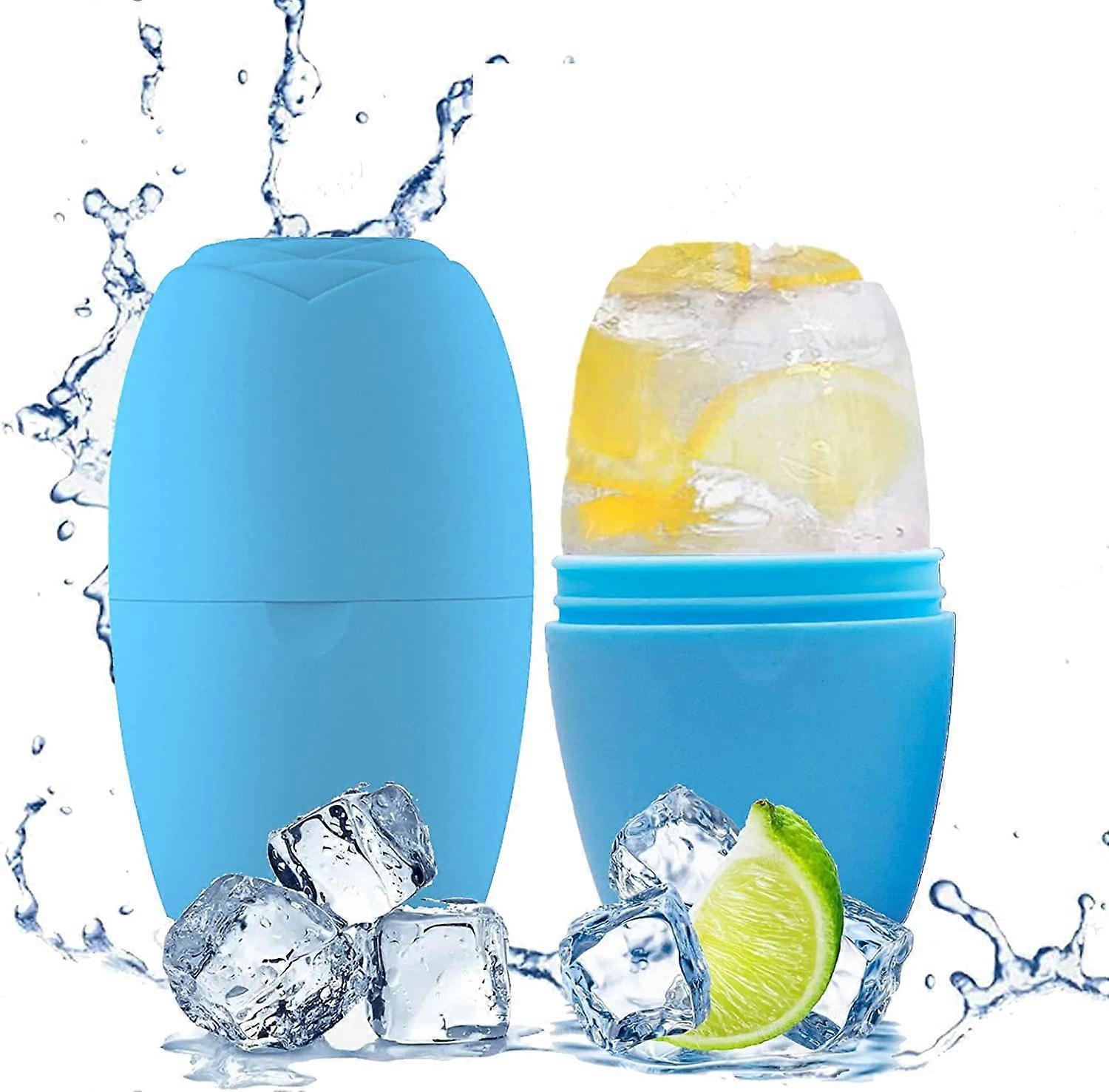 Small Cube Ice Roller For Face And Eye,Facial Ice Roller Massager (Blue)