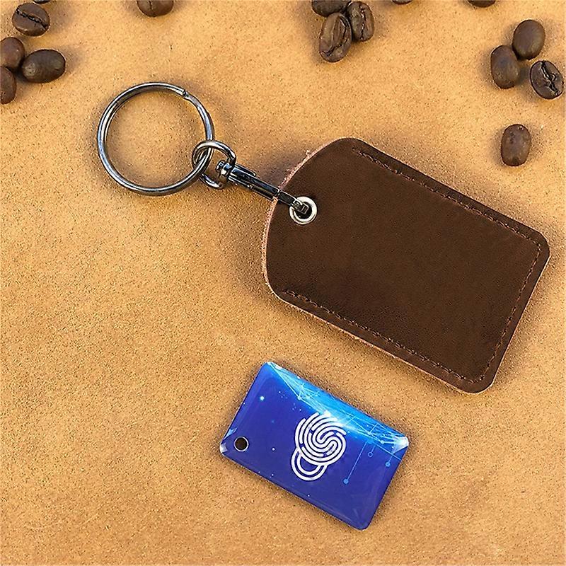 Vintage Leather Key Case Keychain Doorlock Access Control Tags Keyfob Tag ID Card Case Keychain Access Card Bag Key Tag Key Ring