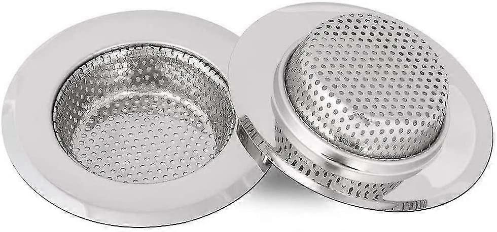 2pcs Kitchen Bathroom Sink Strainer. Stainless Steel Drain Filter. Prevent