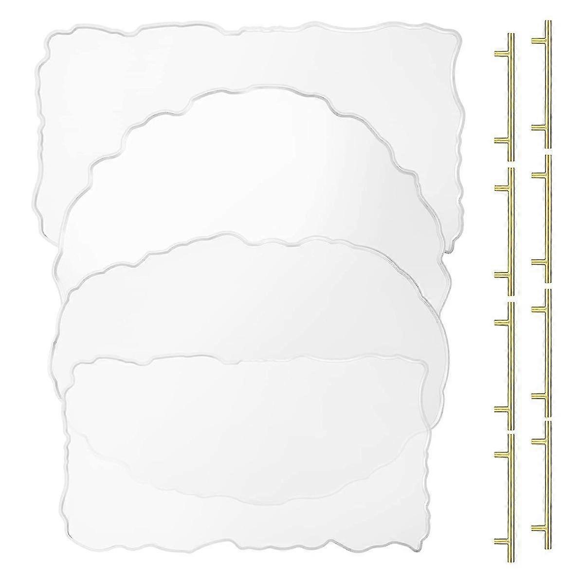 Resin Tray Molds Silicone Tray Mold Irregular Casting Epoxy Molds With Gold Handles For