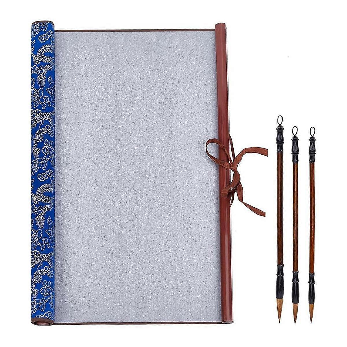 No Ink Chinese Calligraphy Practice Set Water Writing Cloth Scrolls Chinese Traditional for Beginners Practice Style 1