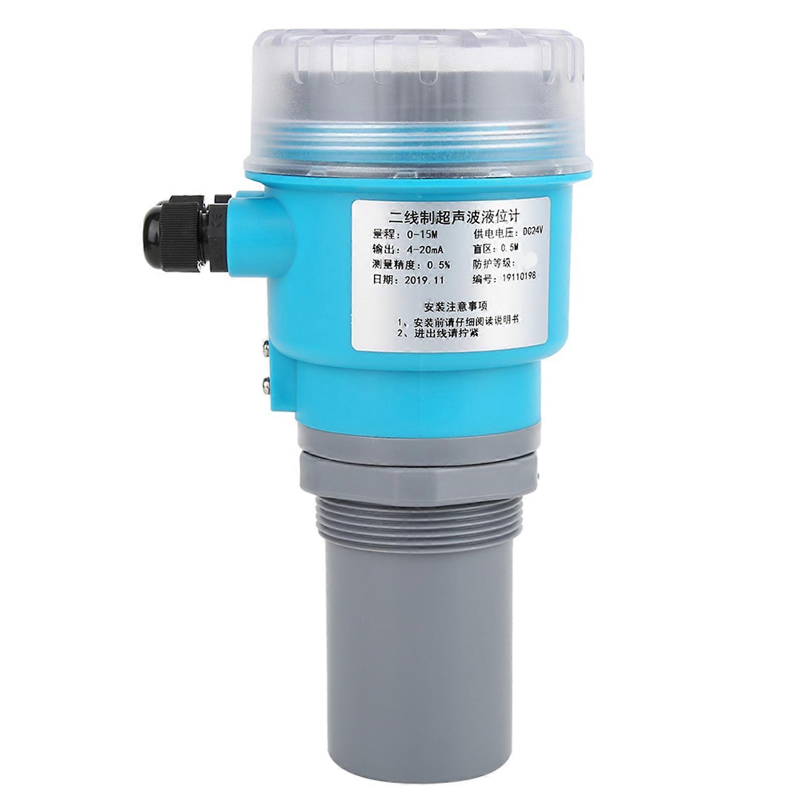 Digital Ultrasonic Level Meter Integrated LED Display 4~20mA Analog Output DC24V 0~15 meters NO.7735