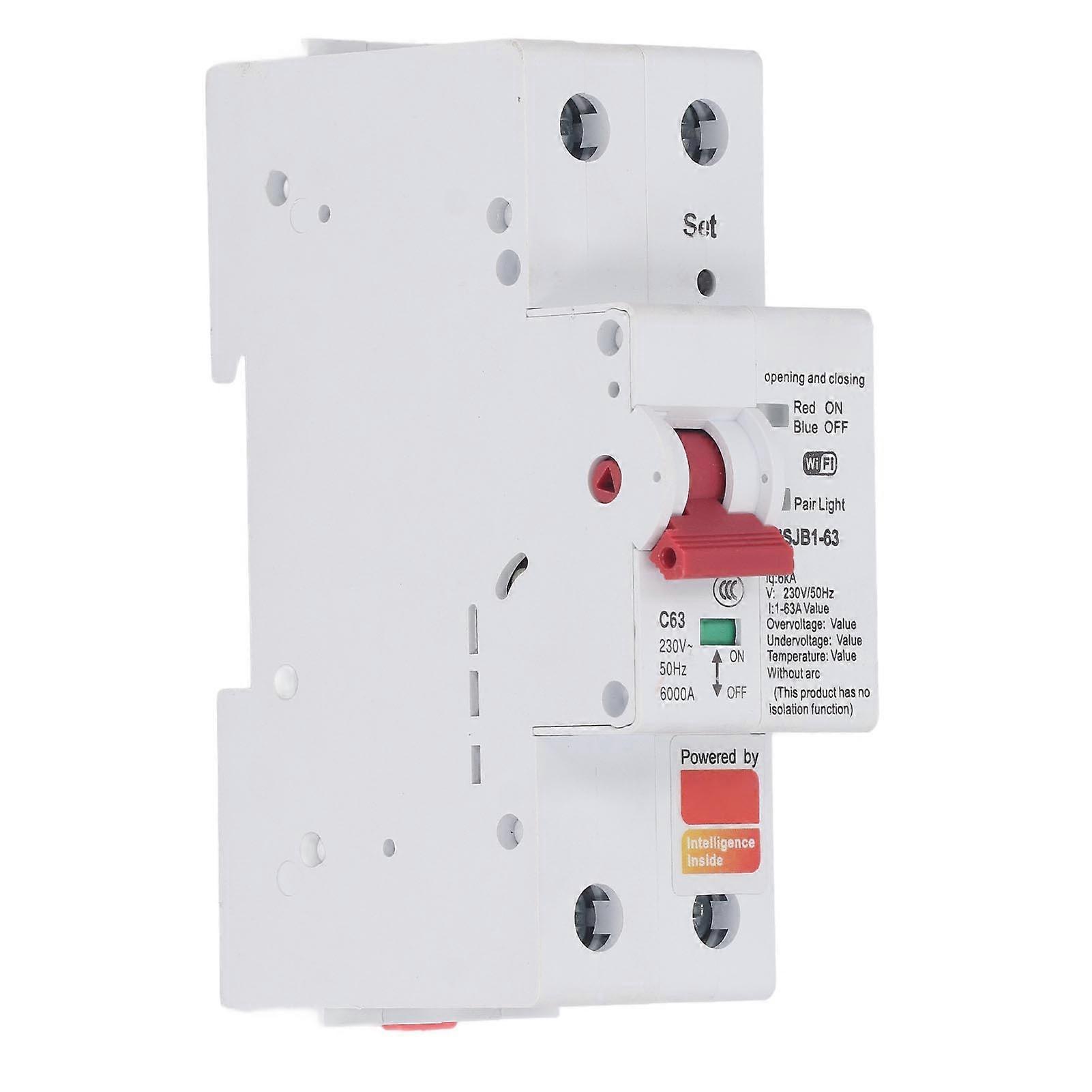 63A WiFi Smart Circuit Breaker Data Storage Overload Protection Multifunctional APP Metering Circuit Breaker 220V NO.0297