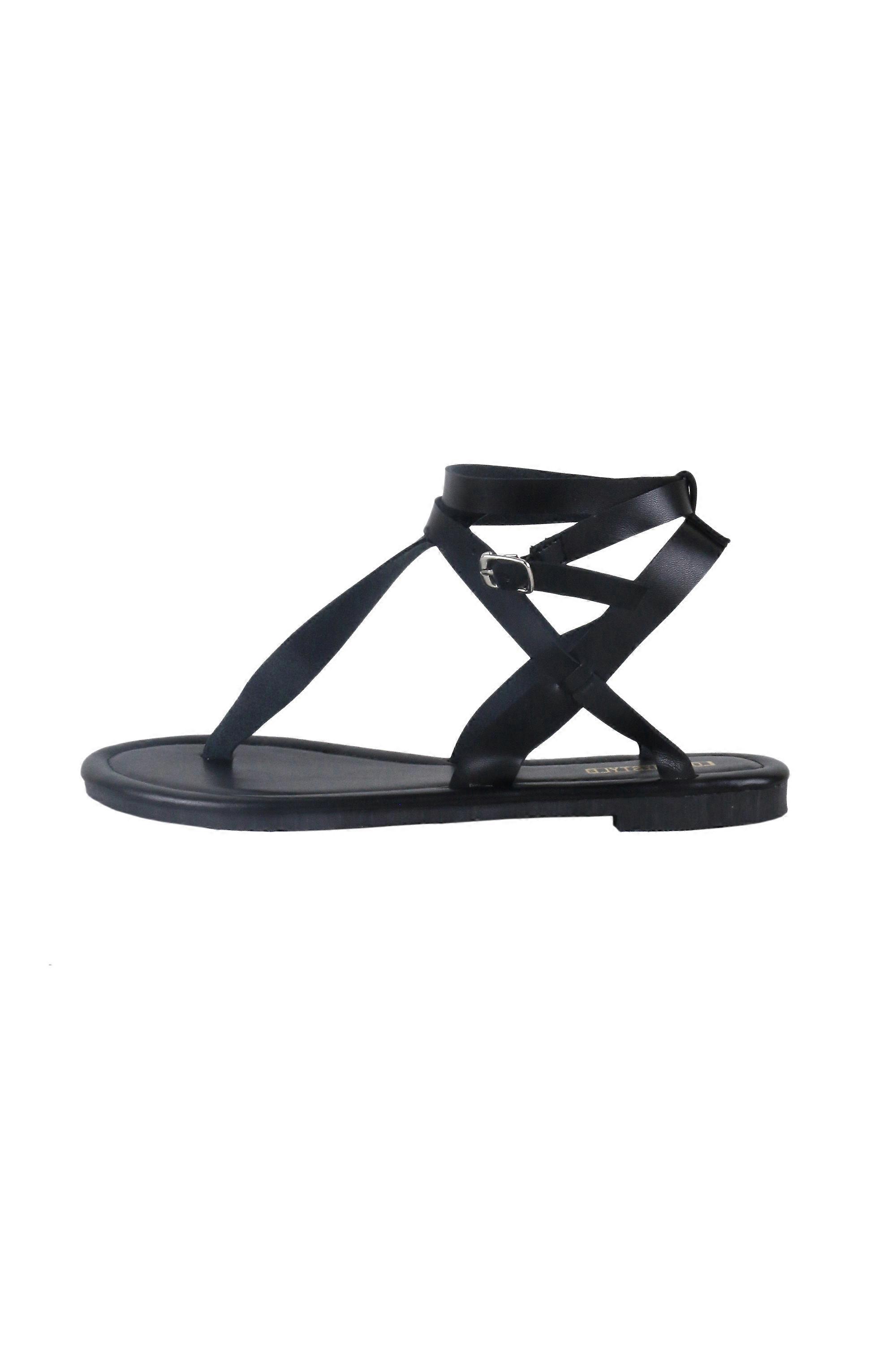 Lovemystyle Black Double Strap Gladiator Sandals