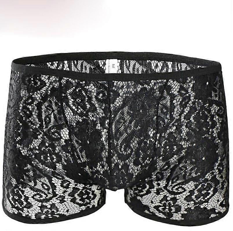 Lace Style Herren Transparente Dessous schwarz weiß Boxer atmungsaktive Unterwäsche