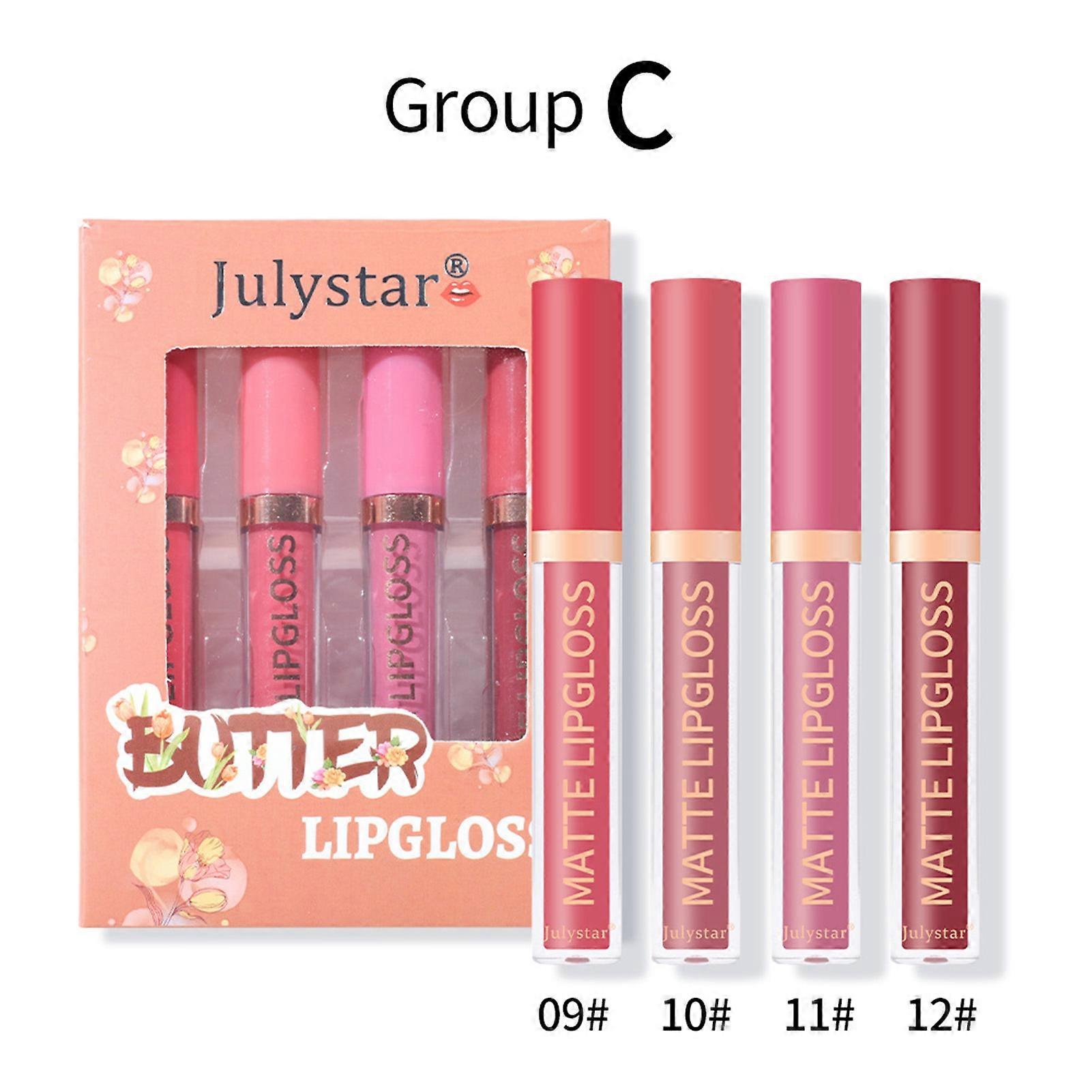 4pcs Pearlescent Non-Fading Lips Gloss Smooth Non-Sticky Liquid Texture Lipstick Ideal for Daily Use and Parties