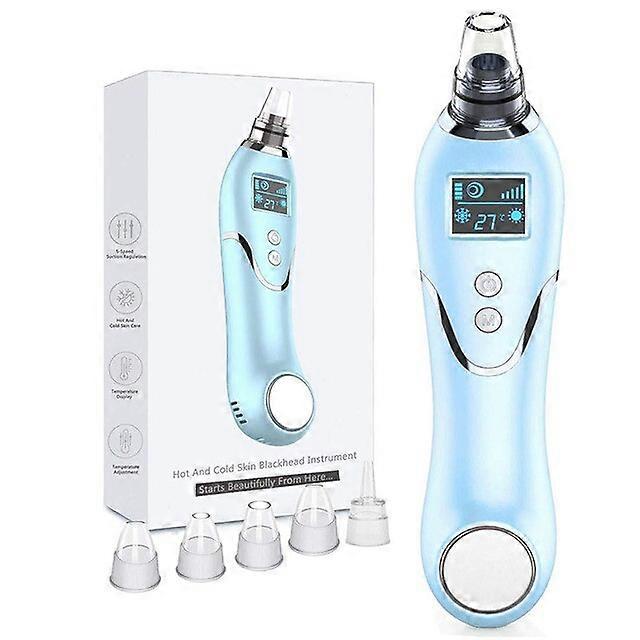 5 Level Pro Vacuum Pore Cleaner Blackhead Remover Hot Cold Electric Strong Suction Pore Vacuum for Nose Face blackhead remover