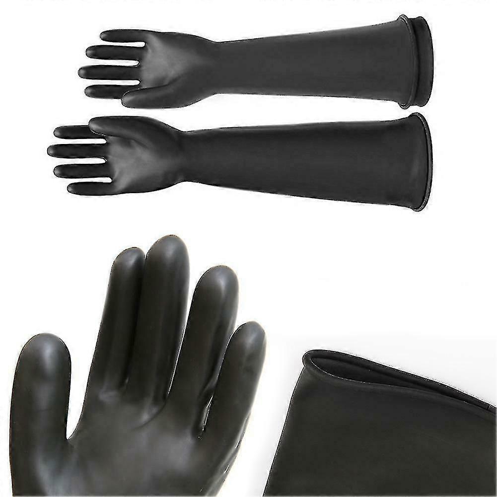 Schwarze Latex Stulpen 55cm Handschuhe Industriell Neu neu. Langarm R2A6