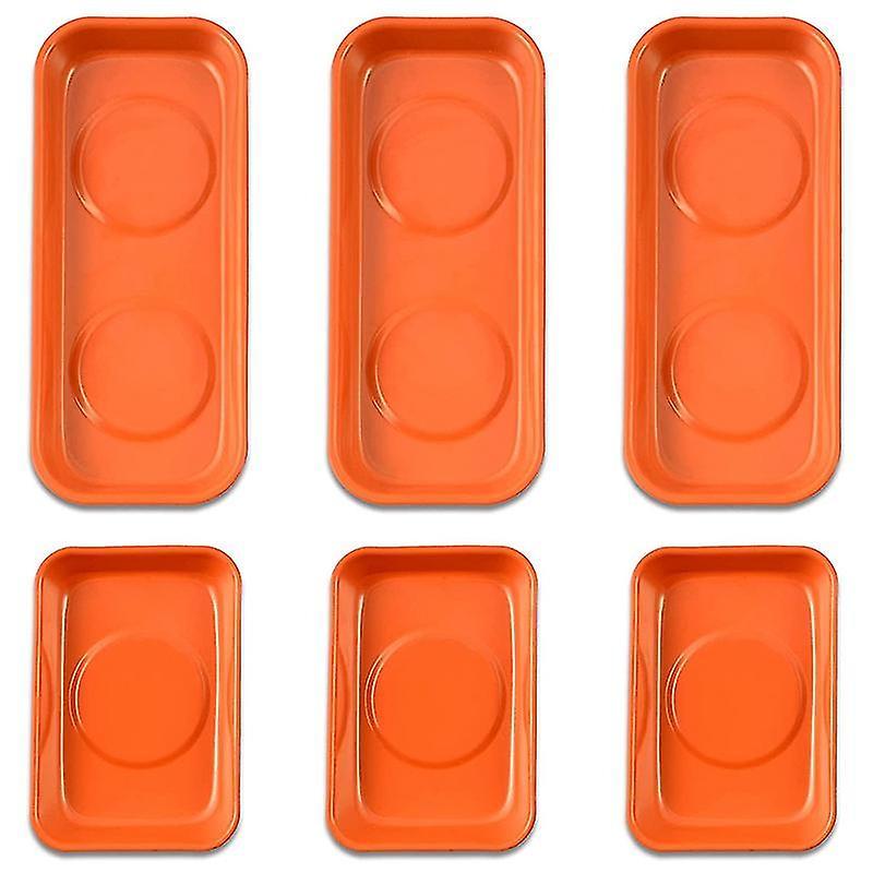 6 Pcs Orange Magnet Screw Tray , Magnetic Holder Magnetic Tray Set