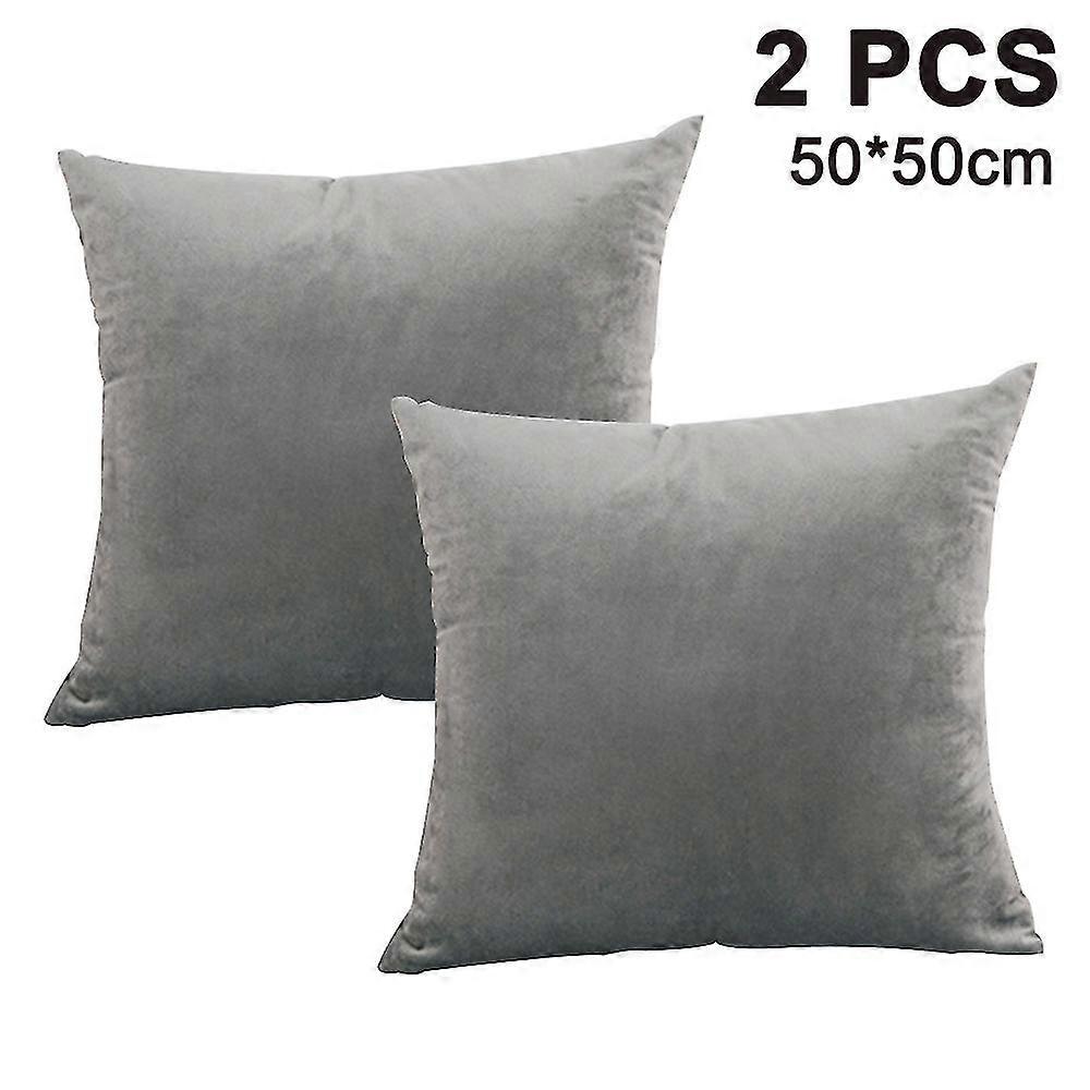 2 Pack Velvet Soft Decorative Square Throw Pillow Cover Cushion Covers