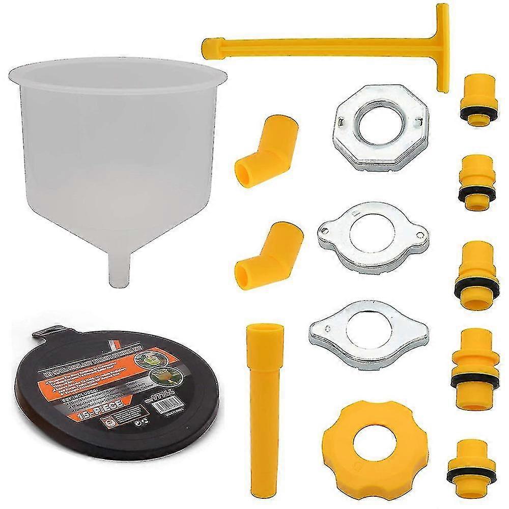 15pcs/set Plastic Filling Funnel Spout Pour Oil Tool Spill Proof