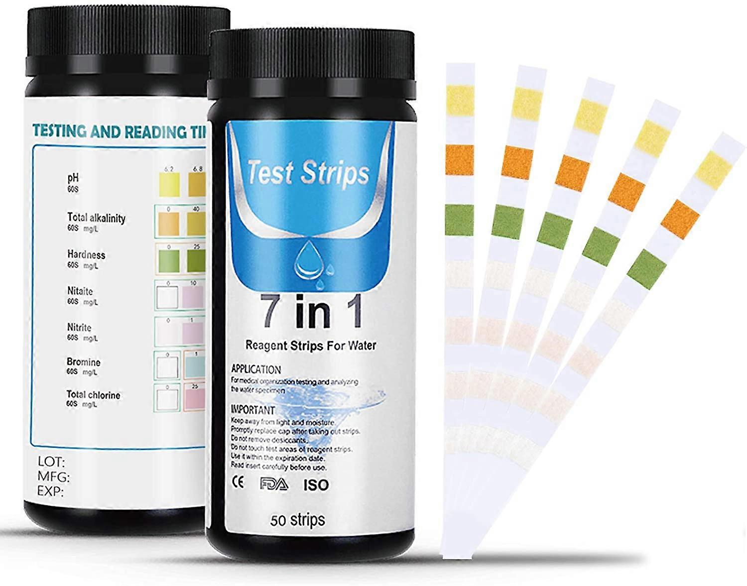 Swimming Pool Test Strips, 7 in 1 Swimming Pool Test Strips, Pack of 50 Strips