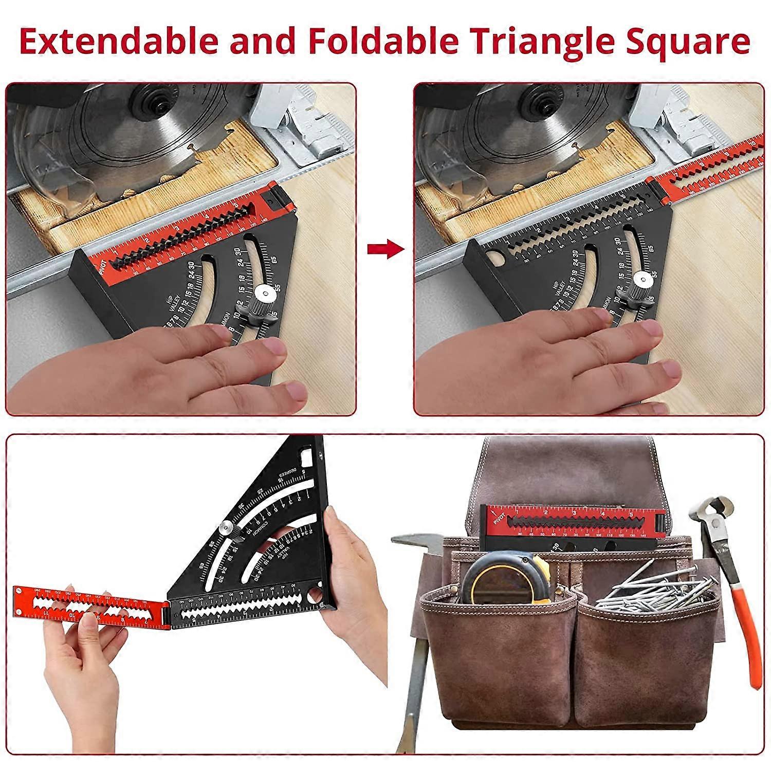 Folding triangle ruler speed square ruler adjustable positioning 6 inch ...
