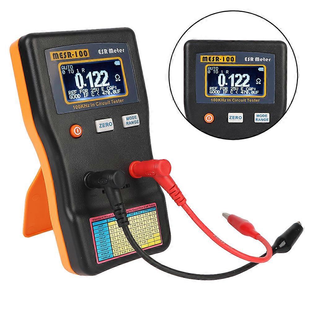 MESR-100 Capacitor Tester Capacitance Ohm Meter Capacitance Resistance Circuit Test Professional Measuring Diagnostic Tool