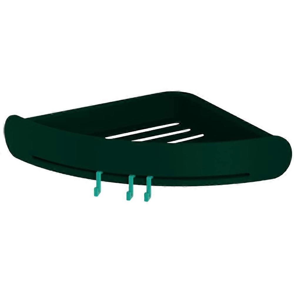 Triangle Baskets, Wall Mounted Bathroom Shelf Storage Organizer with 3 Hooks No Drilling