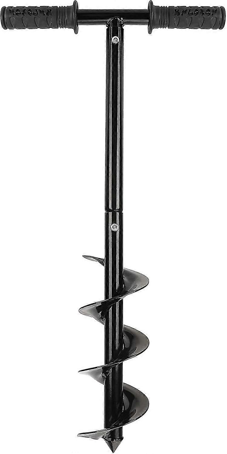 garden auger drill bit set, earth auger drill with non-slip handle garden auger spiral drill rapid planter fence post auger for planting trees, deep c