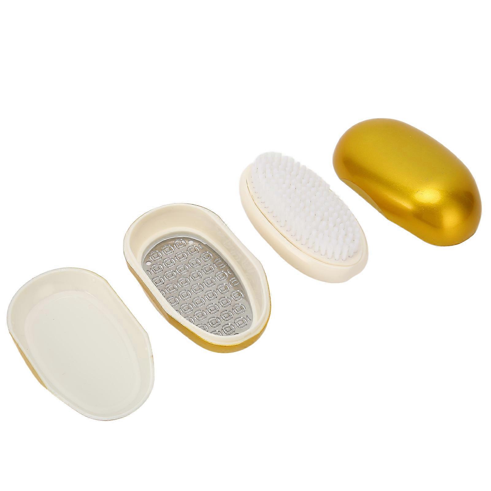3 In 1 Feet Grinder File Stainless Steel Mild Callus Remover Foot Scrubber with Cleaning Brush