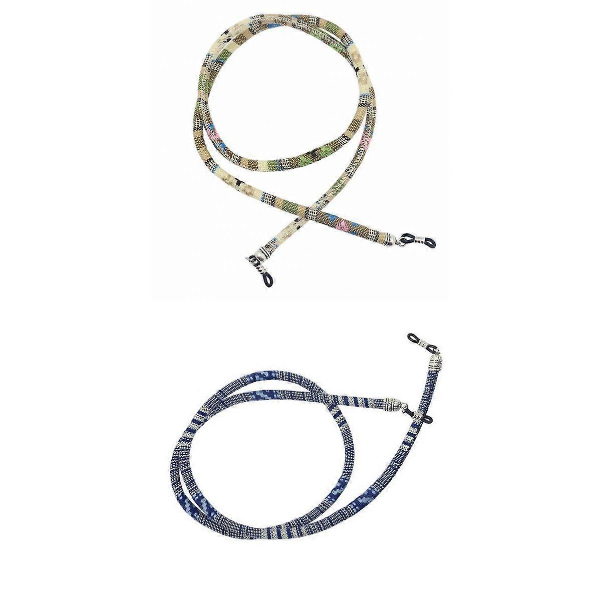 2ピースエスニック粗い綿の眼鏡ロープネックコードサングラスホルダー