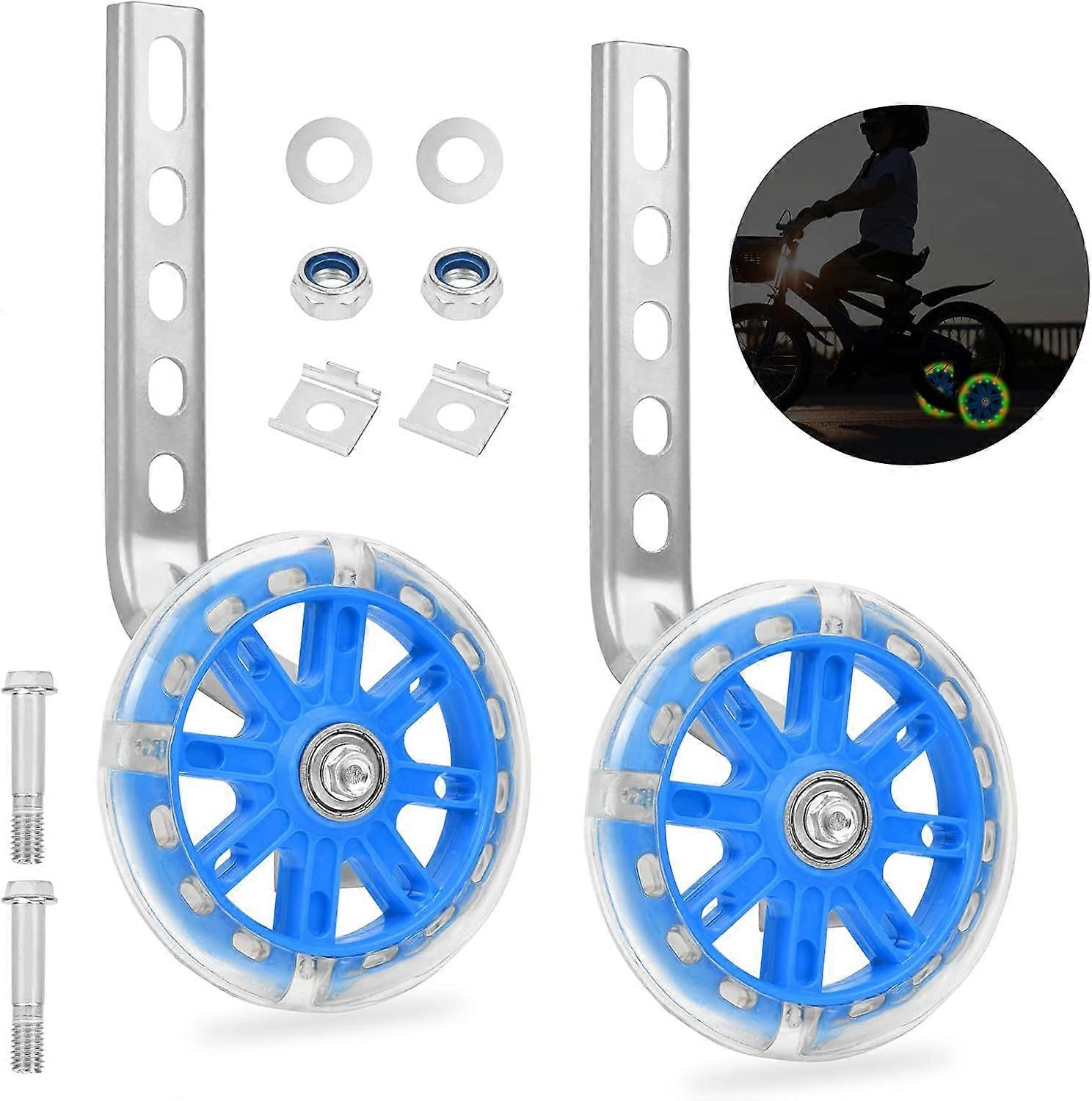 Children's Bicycle Support Wheels, Bicycle Auxiliary Wheel, Children's Auxiliary Wheels, Auxiliary Wheels for 12-20 Inch Bicycle Components, Blue