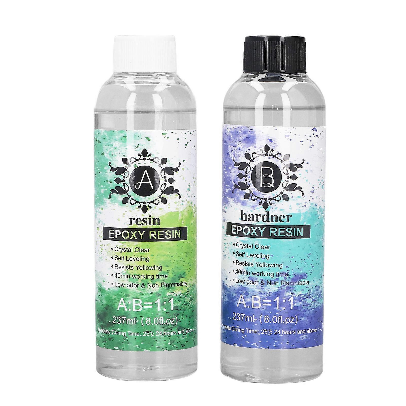 AB Glue Crystal Clear Epoxy Resin Kit Casting Coating Easy Mix for River Table Tops DIY Molds