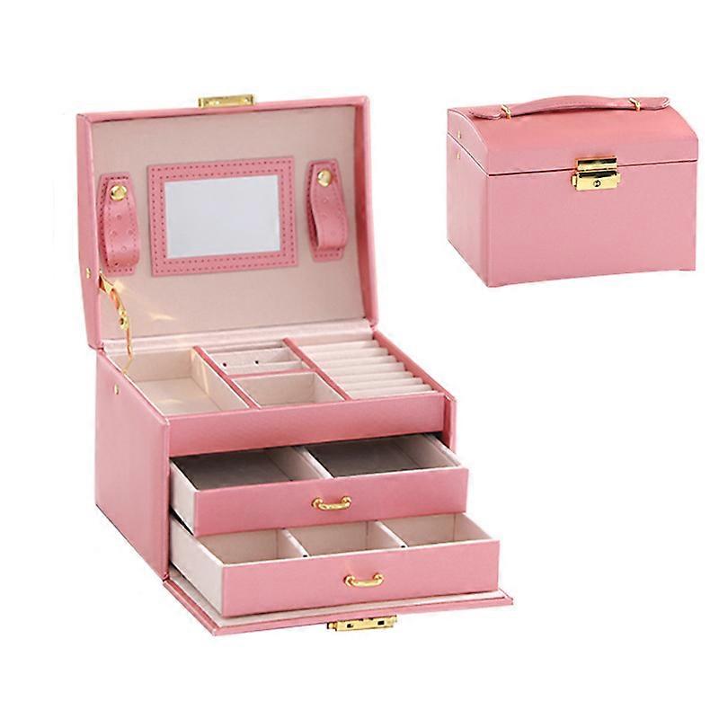 Large Capacity Three-Layer Jewelry Box Storage Box With Lock