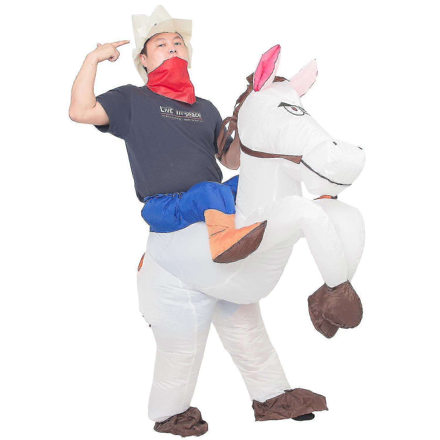 Disfraz Blanco De Caballo Inflable