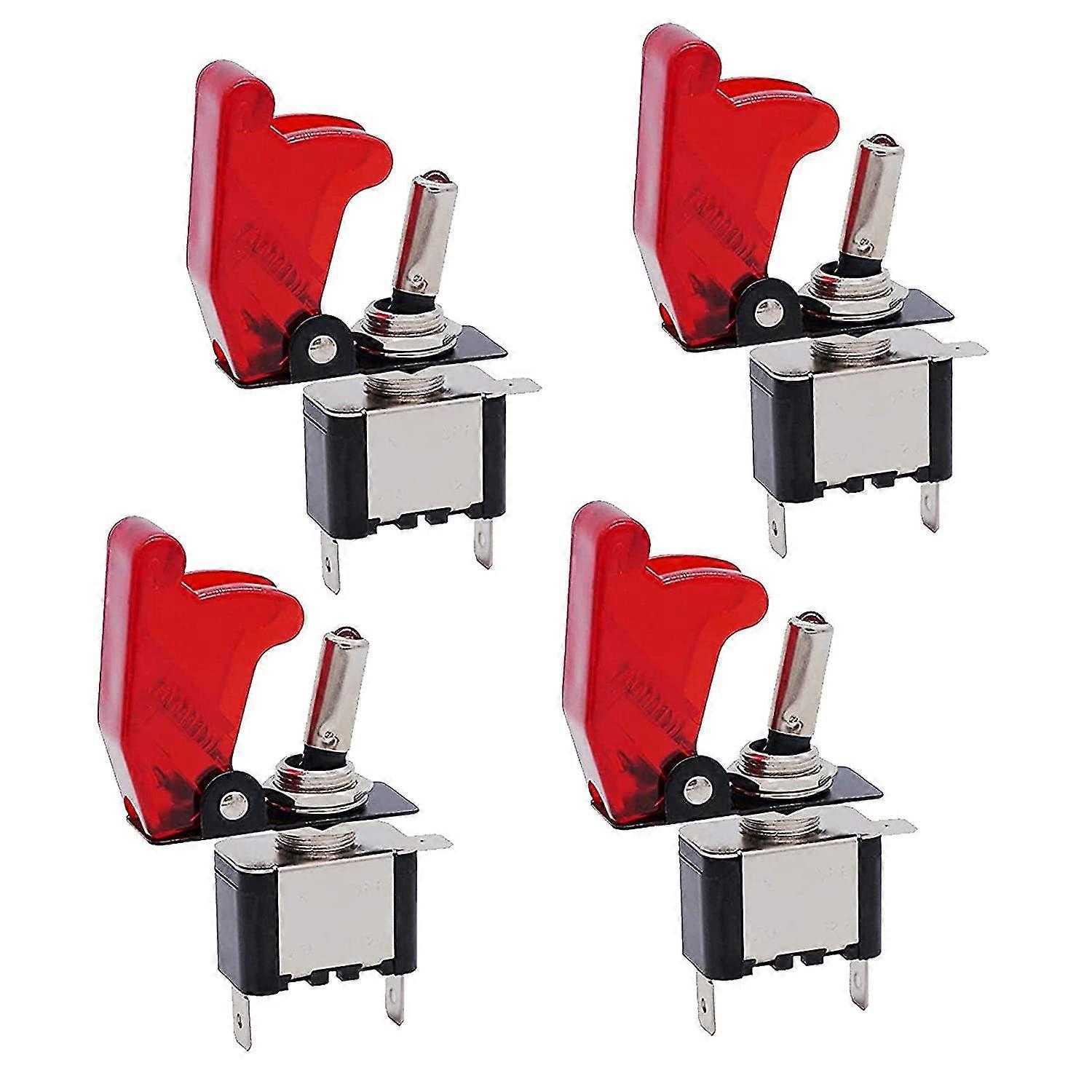 4pcs Iave Kippschalter 12v 20a Wippschalter Rot LED Lichtschalter, 2 Pin