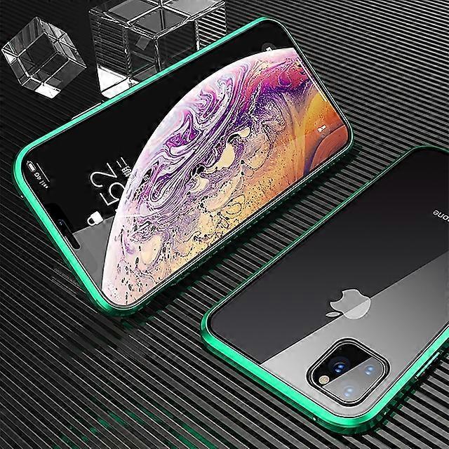 Magnetically-Adsorbed Metal Case With Screen Protector For iPhone 13 12 11 Pro Max Mini SE 2020 X XS XR 8 7 Plus Double-Sided Tempered Glass Full Phon