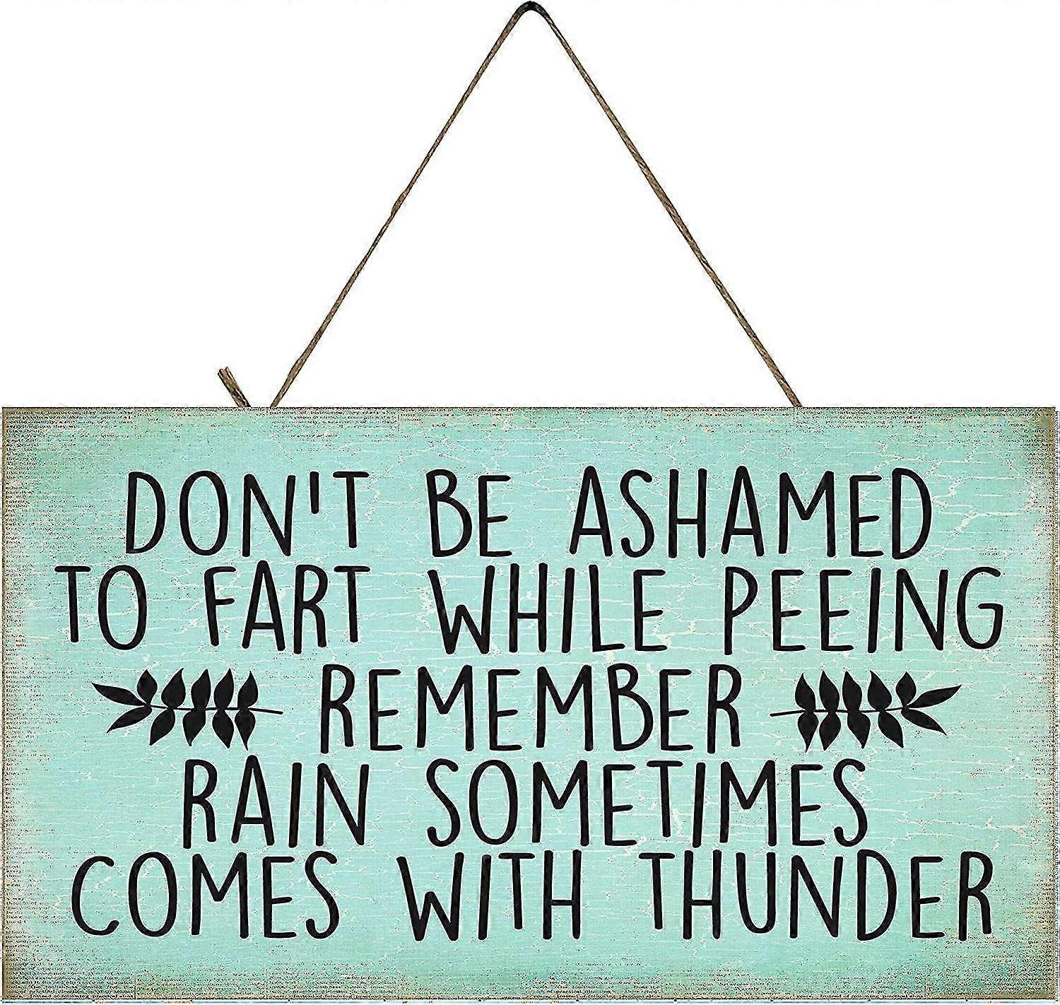 Sinal de parede humorístico do banheiro (peido durante o xixi) Sinal de estanho de metal 8x12 polegadas OU 12x16 polegadas Modo 1328