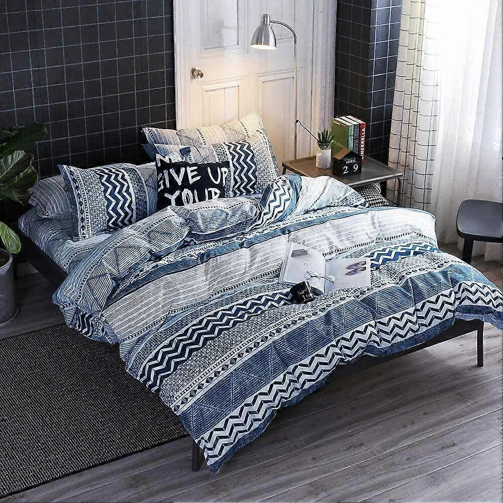 Capa de edredom boêmio King Size -Blue Teal Capa de edredom com edredom leve e macio King Hotel Quality com fechamento com zíper e Ti de canto