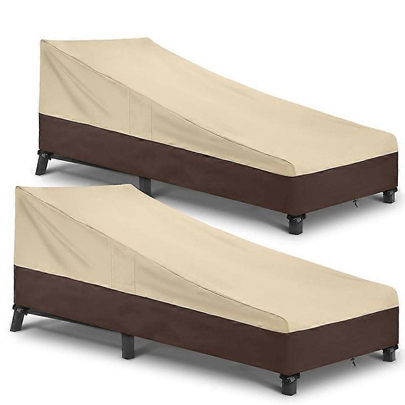 Set of 2 Garden Sun Lounger Protectors, Water and UV Resistant, for Outdoor Use, 203*64*80cm, Color Blocking