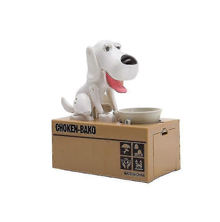 かわいい自動盗みコインバンク、銀行、貯蓄ボックス、貯金箱私の犬の銀行、かわいいロボットコインむしゃおもちゃの貯金箱、貯金コインバンクギフト(wh