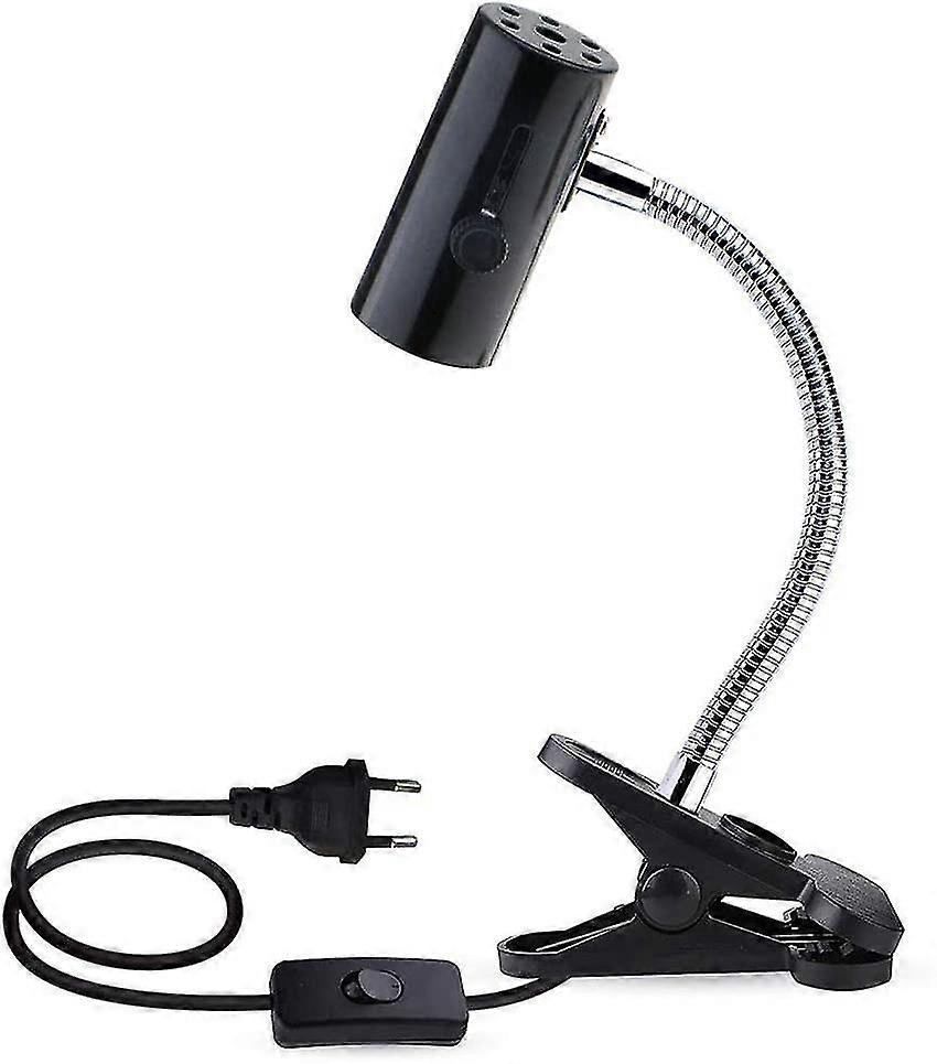 E27 Socket With Clamp And Switch For Reptile Lamp, 360 Adjustable With Flexible Arm And 1.8m Wire, Clip-on Socket For Heat Lamp/aquarium/uva/uvb For T