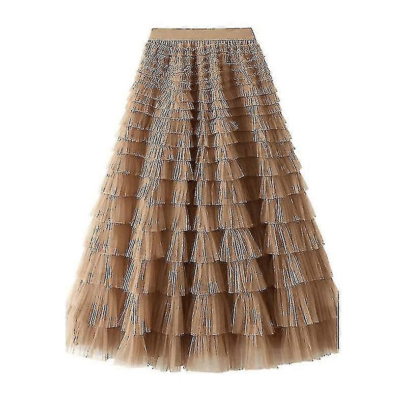 Jupe Maxi Tulle Taille Élastique à Niveaux