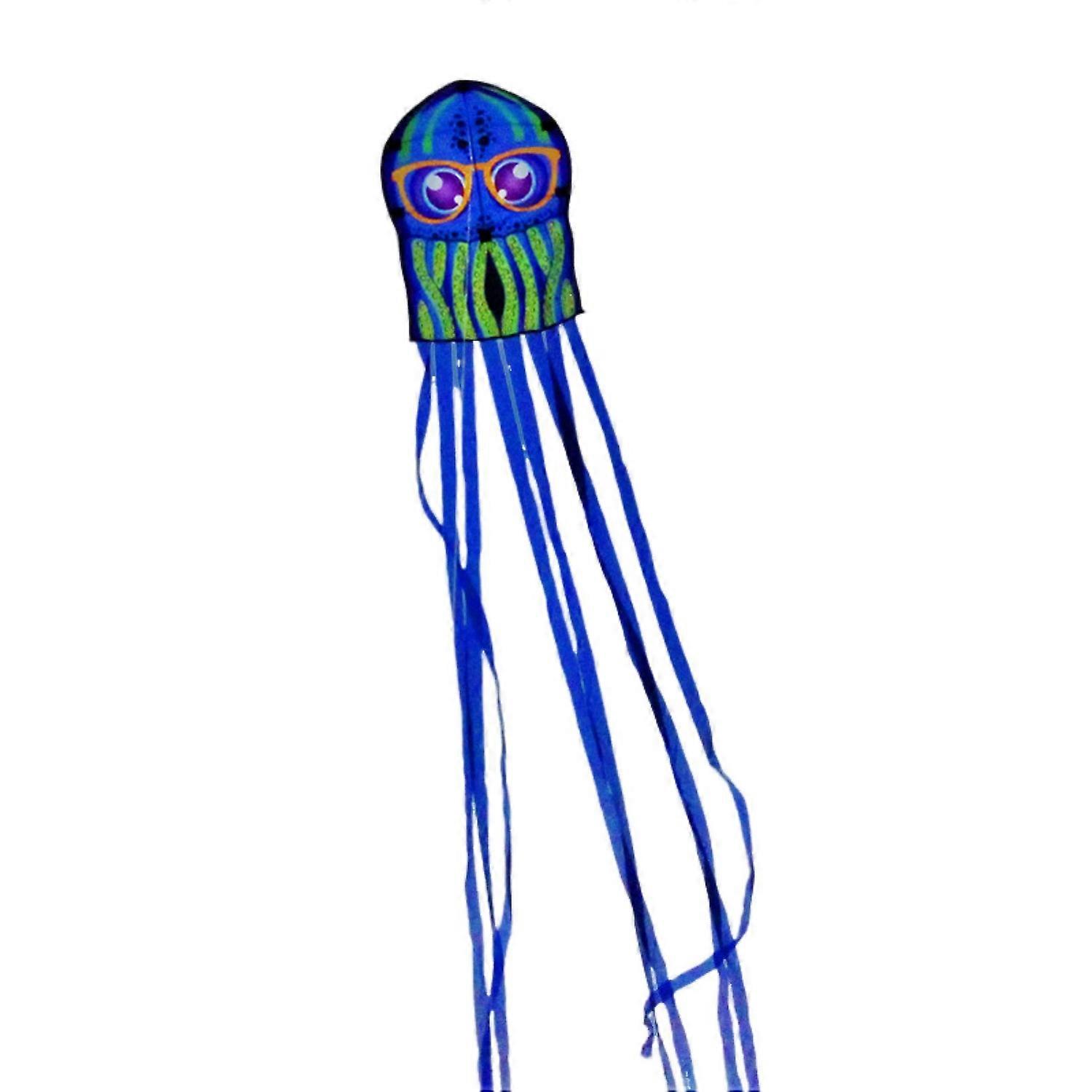 Glasses Octopus Kite with Flying Line Outdoor Beach Park Easy to Fly Large Long Tail Colorful Animal