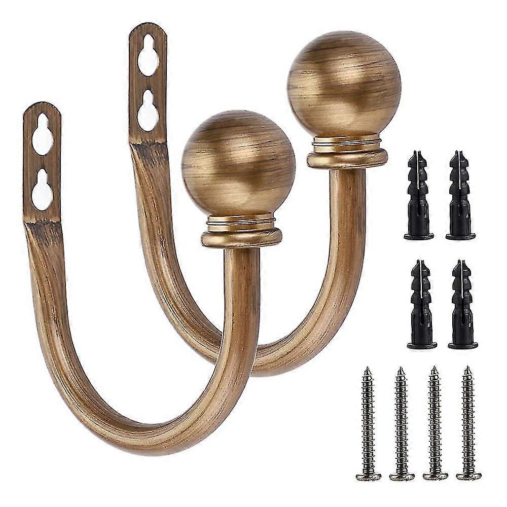 Round Finials Curtain Holdbacks, Decorative Curtain Hooks Wall Mounted