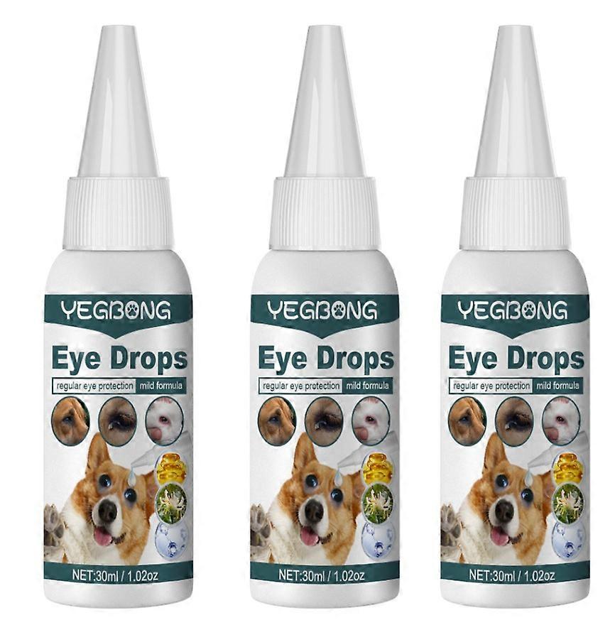 3PCS Yegbong pet eye drops, general eye care for cats and dogs, cleaning tear stains and feces, removing tear stains eye wash